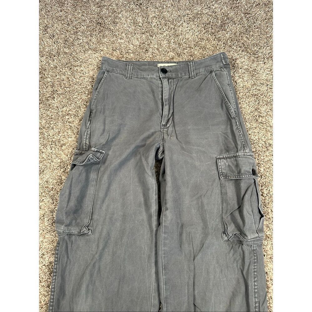 Madewell Garment Dyed Low Rise Slung Straight Cargo Gray Pant Pockets Utility 25 - Picture 11 of 11
